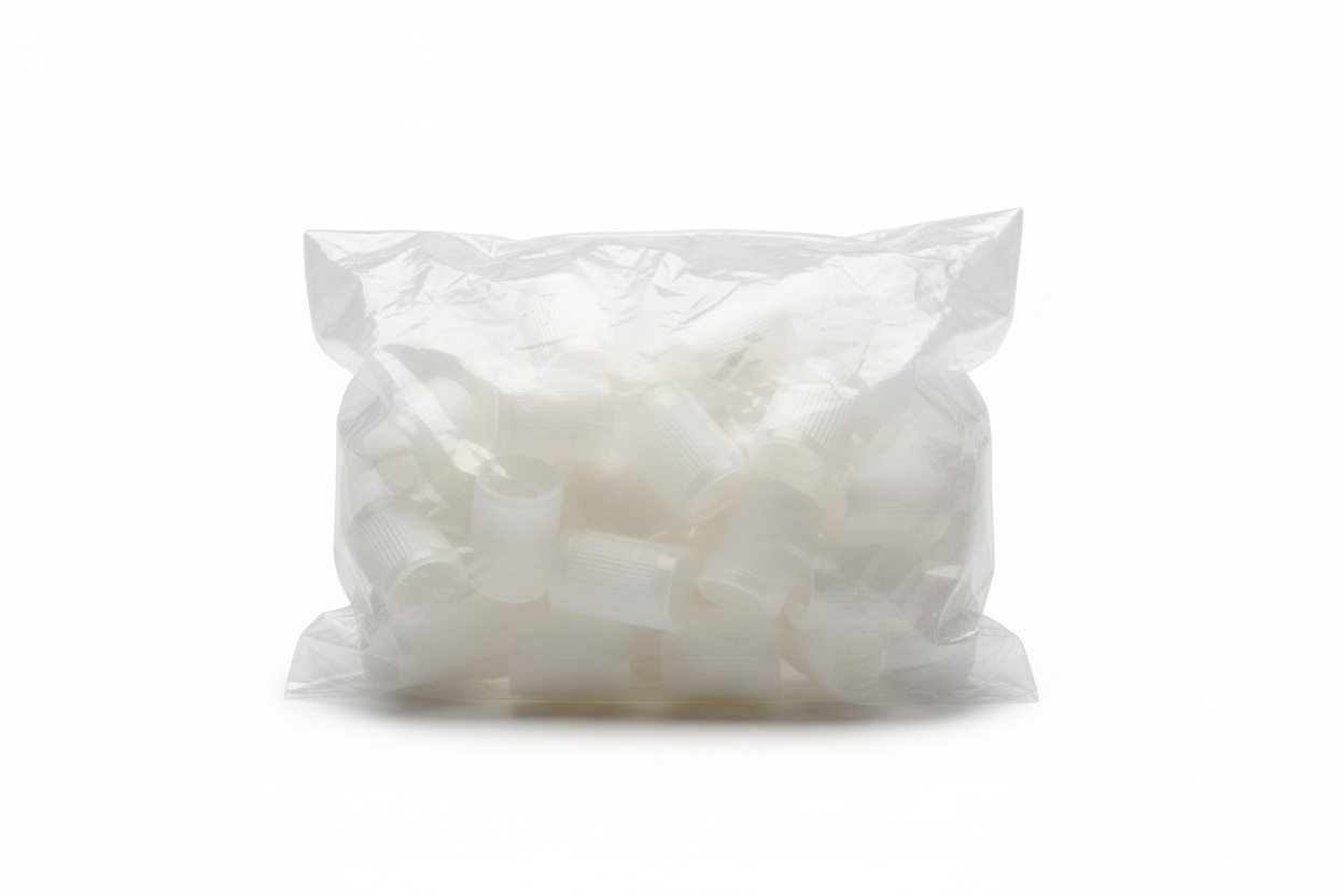 13x100mm Test Tube Caps in a bag with no text on bag