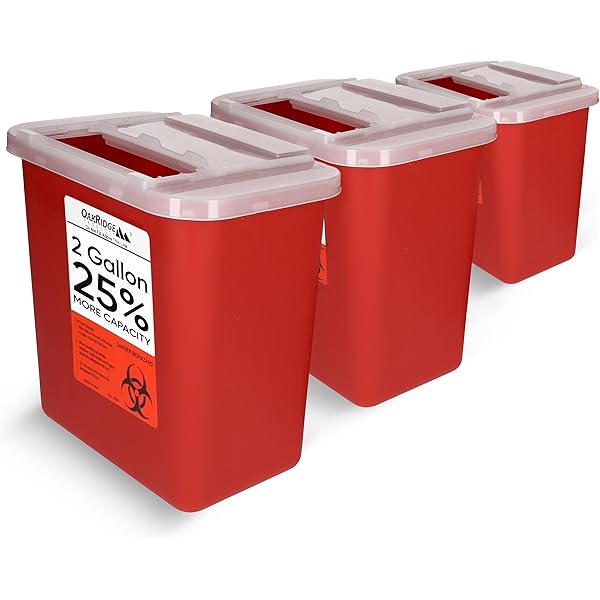 4 Quart Red Sharps Container w/ Chimney Top